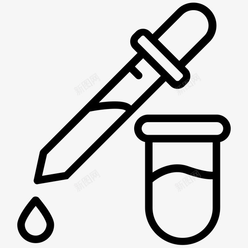 实验室测试化学滴管实验室工具图标svg_新图网 https://ixintu.com 化学和生物化学线图标 化学滴管 吸管 实验室工具 实验室测试 试管