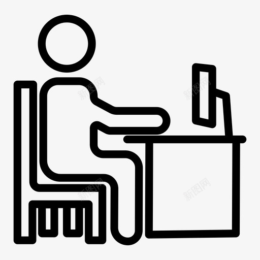 计算机操作员办公桌员工图标svg_新图网 https://ixintu.com 办公室 办公桌 员工 工作 计算机操作员