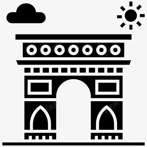 凯旋门建筑地标图标svg_新图网 https://ixintu.com 凯旋门 地标 建筑 旅游符号矢量图标