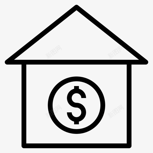 房钱生意现金图标svg_新图网 https://ixintu.com 房钱 现金 生意 贷款 金融