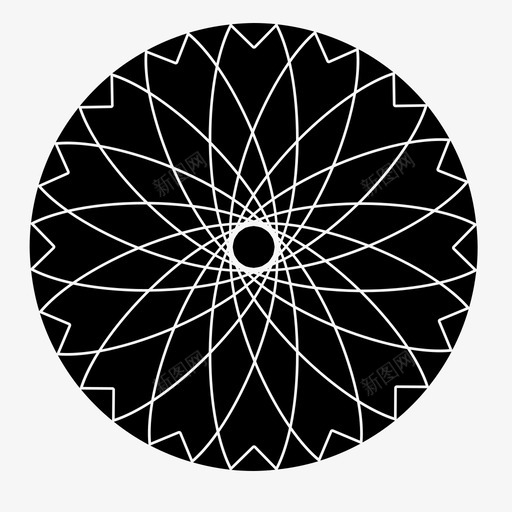 花抽象伊斯兰图标svg_新图网 https://ixintu.com 伊斯兰 圆形装饰 太阳和花 抽象 花