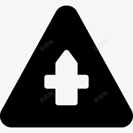 十字路口交通路标2填充图标svg_新图网 https://ixintu.com 交通路标2 十字路口 填充
