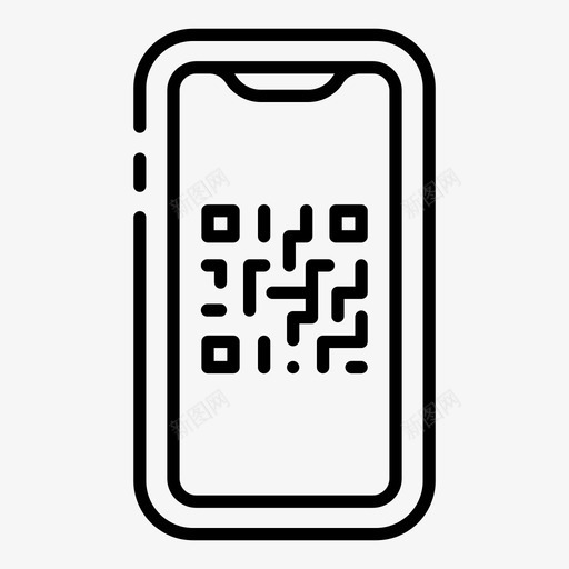 智能手机二维码扫描电子商务和网上购物图标svg_新图网 https://ixintu.com 扫描 智能手机二维码 电子商务和网上购物