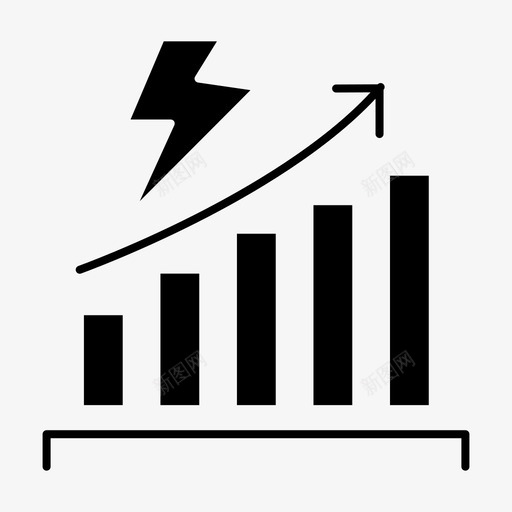 图电图上升图标svg_新图网 https://ixintu.com 图 图上升 增加 电