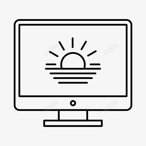 日落傍晚液晶显示屏图标svg_新图网 https://ixintu.com 傍晚 天气 天空 日落 液晶显示屏