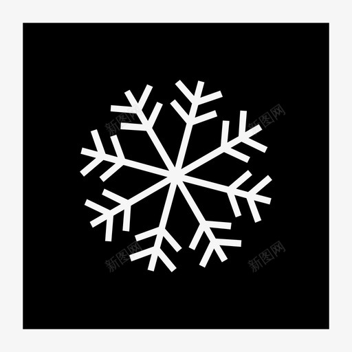 雪花圣诞节新年图标svg_新图网 https://ixintu.com 圣诞节 天气 新年 降雪 雪花