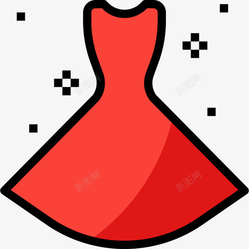 连衣裙购物83线性颜色图标svg_新图网 https://ixintu.com 线性颜色 购物83 连衣裙