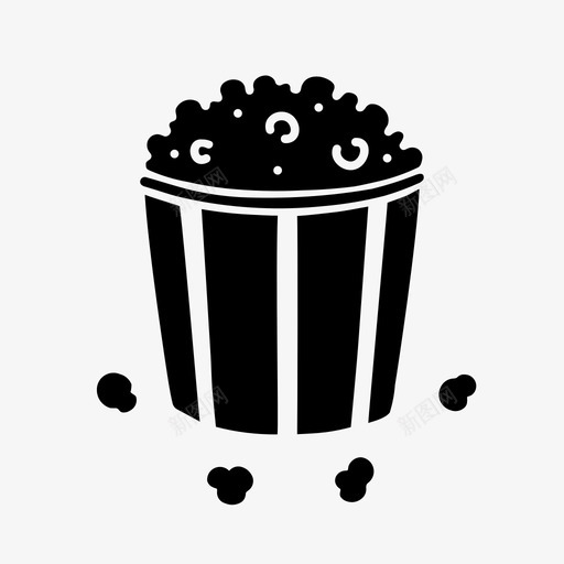 爆米花电影院零食图标svg_新图网 https://ixintu.com 不健康食品和饮料字形 爆米花 电影院 零食