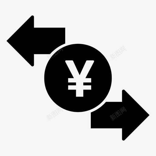 日元交易现金硬币图标svg_新图网 https://ixintu.com 支付 日元交易 现金 硬币 货币兑换