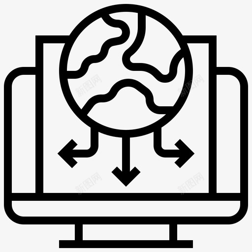 全球分销计算机信息图标svg_新图网 https://ixintu.com 信息 全球分销 在线 在线Marketplaceline 计算机