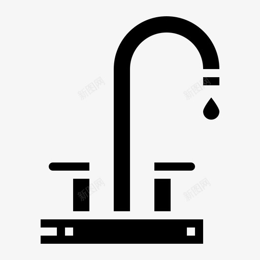 水龙头水滴水图标svg_新图网 https://ixintu.com 建筑工具固体 水 水滴 水龙头