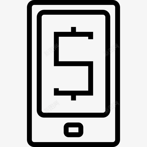 智能手机金融92线性图标svg_新图网 https://ixintu.com 智能手机 线性 金融92