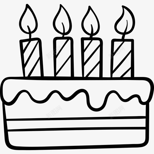 生日蛋糕生日68黑色图标svg_新图网 https://ixintu.com 生日68 生日蛋糕 黑色