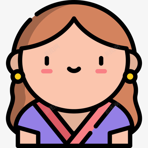女孩化身32线性颜色图标svg_新图网 https://ixintu.com 化身32 女孩 线性颜色