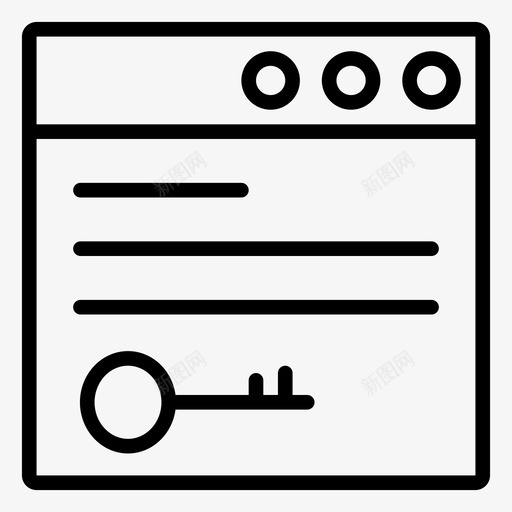 浏览器互联网密钥图标svg_新图网 https://ixintu.com 互联网 互联网和数字营销线路图标 保护 安全 密钥 浏览器