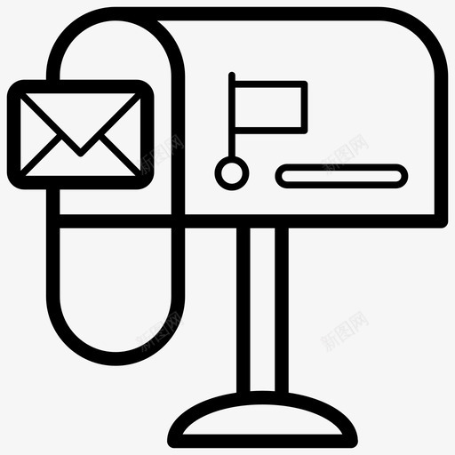 信箱通讯媒体信件邮寄图标svg_新图网 https://ixintu.com 信件邮寄 信箱 搜索引擎优化和网络线路图标 通讯媒体 邮局