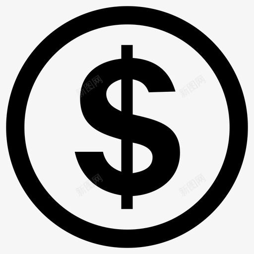 钱现金硬币图标svg_新图网 https://ixintu.com 价格 价签 现金 硬币 美元 购物 钱