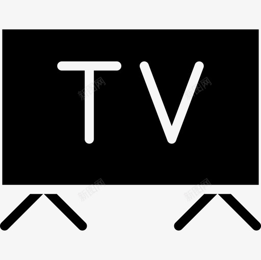 电视家用电器设备4填充图标svg_新图网 https://ixintu.com 填充 家用电器设备4 电视