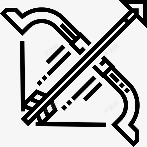 弓中世纪25直纹图标svg_新图网 https://ixintu.com 中世纪25 弓 直纹