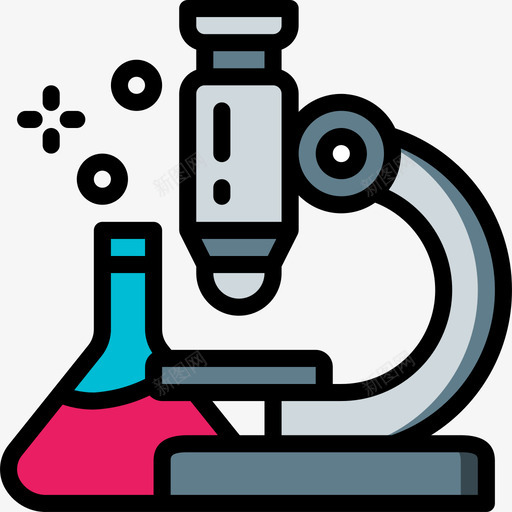显微镜科学66线性颜色图标svg_新图网 https://ixintu.com 显微镜 科学66 线性颜色