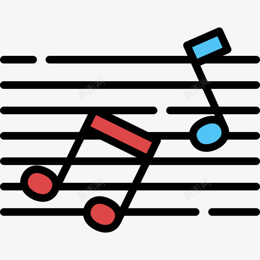 音符艺术7线条色彩图标svg_新图网 https://ixintu.com 线条色彩 艺术设计7 音符