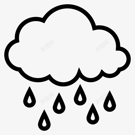 雨季节符号图标svg_新图网 https://ixintu.com 天气 天气符号 天气预报 季节 温度 符号 雨
