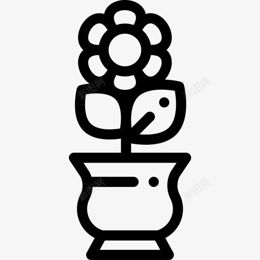 花室内植物11线状图标svg_新图网 https://ixintu.com 室内植物11 线状 花