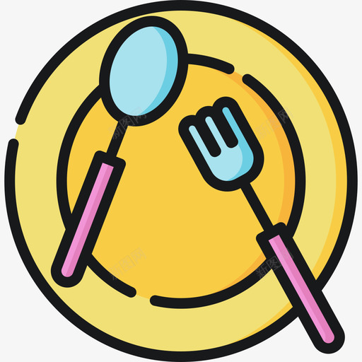 餐具聚会和庆典11线性颜色图标svg_新图网 https://ixintu.com 线性颜色 聚会和庆典11 餐具