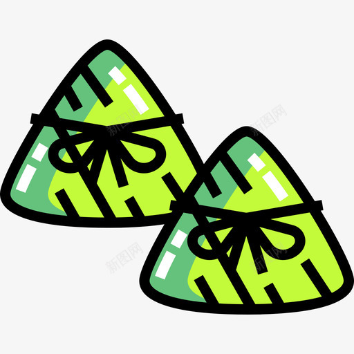 粽子亚洲食品7线颜色图标svg_新图网 https://ixintu.com 亚洲食品7 粽子 线颜色