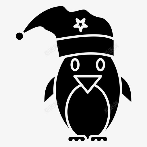 企鹅圣诞节图标svg_新图网 https://ixintu.com 企鹅 圣诞节