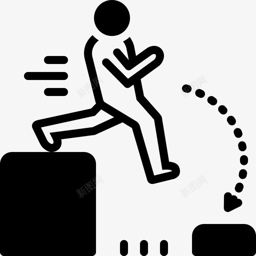 挑战跳跃人图标svg_新图网 https://ixintu.com 人 勇敢 挑战 跳跃