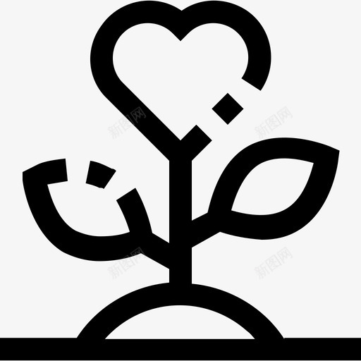 爱花花开情人节图标svg_新图网 https://ixintu.com 情人节 爱花 花开