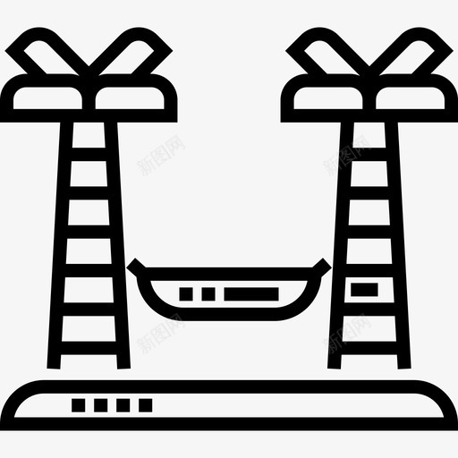 吊床水上公园15号直线型图标svg_新图网 https://ixintu.com 吊床 水上公园15号 直线型