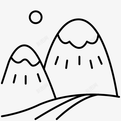 山景风景自然图标svg_新图网 https://ixintu.com 山峰 山景 自然 阳光 露营 风景