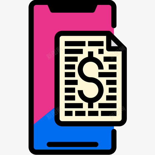 银行智能手机线性颜色图标svg_新图网 https://ixintu.com 智能手机 线性颜色 银行