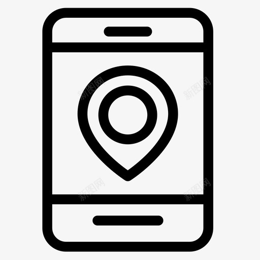 智能手机地图和导航5线性图标svg_新图网 https://ixintu.com 地图和导航5 智能手机 线性