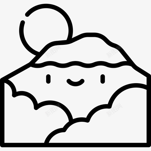 富士山地标古迹8处直线形图标svg_新图网 https://ixintu.com 地标古迹8处 富士山 直线形