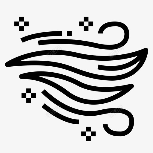风冷雪图标svg_新图网 https://ixintu.com 冬天 冷 雪 风