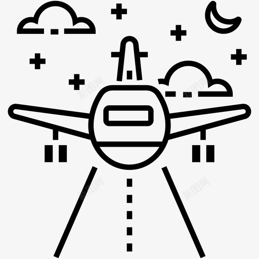飞机航空运输航空旅行图标svg_新图网 https://ixintu.com 旅游线路矢量包 着陆飞机 航空旅行 航空运输 飞机