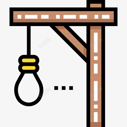 绞刑架野生西部28线状颜色图标svg_新图网 https://ixintu.com 上吊绳 线状颜色 绞刑架 野生西部28