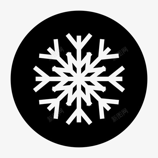 雪花圣诞节新年图标svg_新图网 https://ixintu.com 圣诞节 天气 新年 降雪 雪花