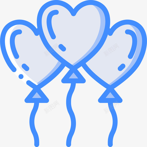 心脏气球婚礼102蓝色图标svg_新图网 https://ixintu.com 婚礼102 心脏气球 蓝色