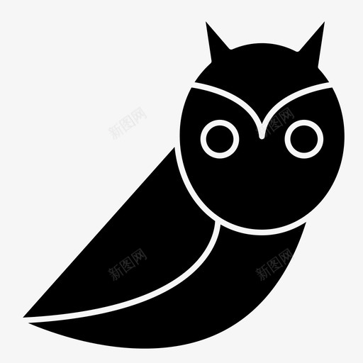 猫头鹰动物万圣节图标svg_新图网 https://ixintu.com 万圣节 动物 吓人 猫头鹰
