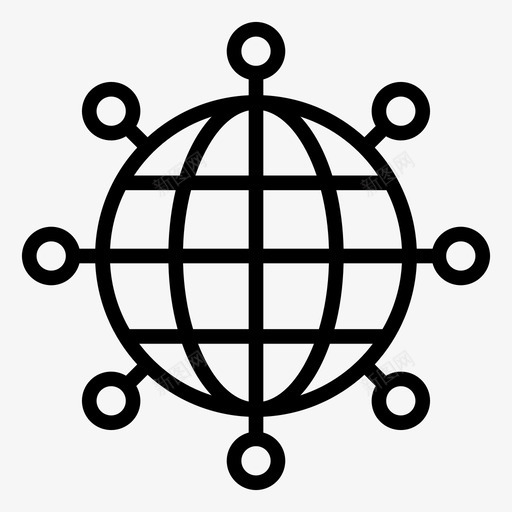 网络浏览器连接图标svg_新图网 https://ixintu.com 互联网 互联网和数字营销线路图标 全球 在线 浏览器 网络 连接