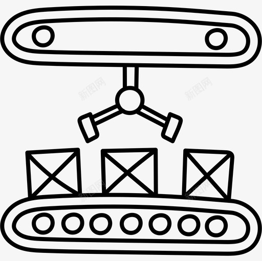 传送带机器人32黑色图标svg_新图网 https://ixintu.com 传送带 机器人32 黑色