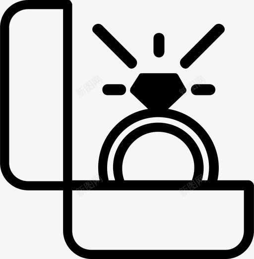 戒指订婚戒指礼物图标svg_新图网 https://ixintu.com 婚姻 情人节 戒指 爱情 礼物 订婚戒指