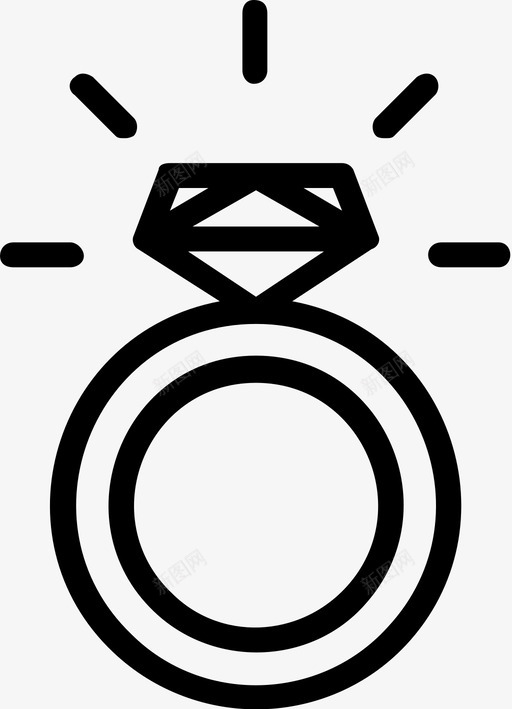戒指钻戒礼物图标svg_新图网 https://ixintu.com 婚姻 情人节 戒指 爱情 礼物 钻戒