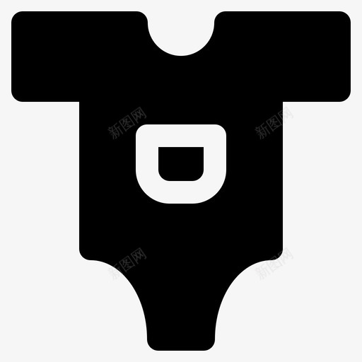 婴儿服装儿童连体衣图标svg_新图网 https://ixintu.com 儿童 儿童和玩具字形 婴儿服装 睡衣 连体衣