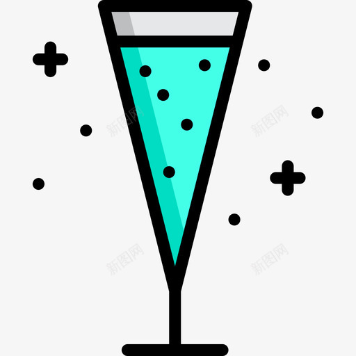 香槟酒精饮料3线性颜色图标svg_新图网 https://ixintu.com 线性颜色 酒精饮料3 香槟
