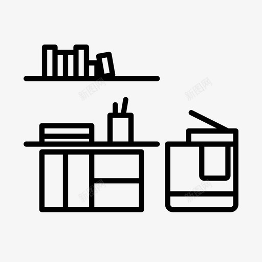打印机室协同工作办公用品图标svg_新图网 https://ixintu.com 共同工作空间 办公用品 协同工作 打印机室 服务